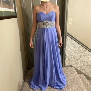 Beautiful Periwinkle a-line gown